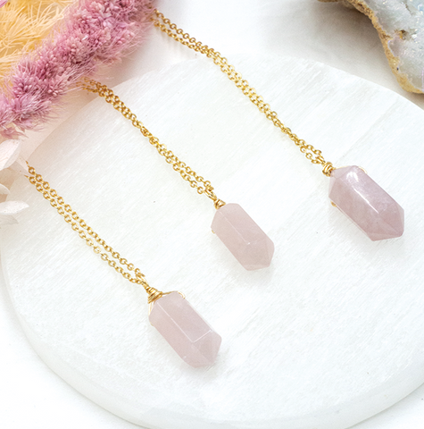 Rose Quartz Point | Necklace | 20 Inch